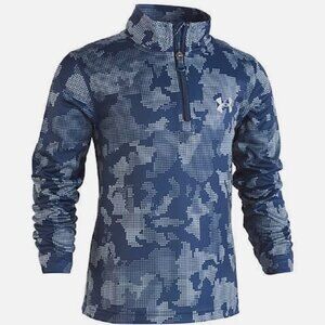 UNDER ARMOUR Boy's UTILITY CAMO 1/4 Zip Pullover ** ACADEMY/GRAPHITE - Size 4